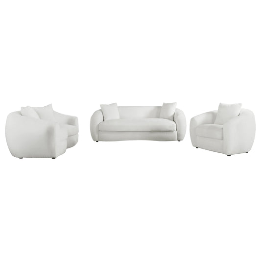 Isabella 3-piece Sherpa Upholstered Sofa Set Natural