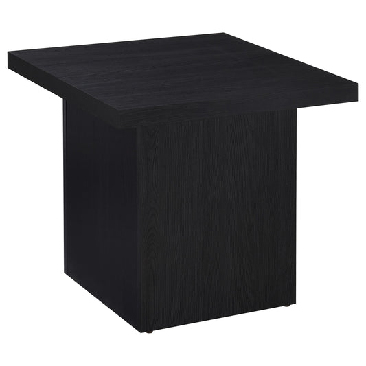 Devar Square Engineered Laminate End Side Table Black
