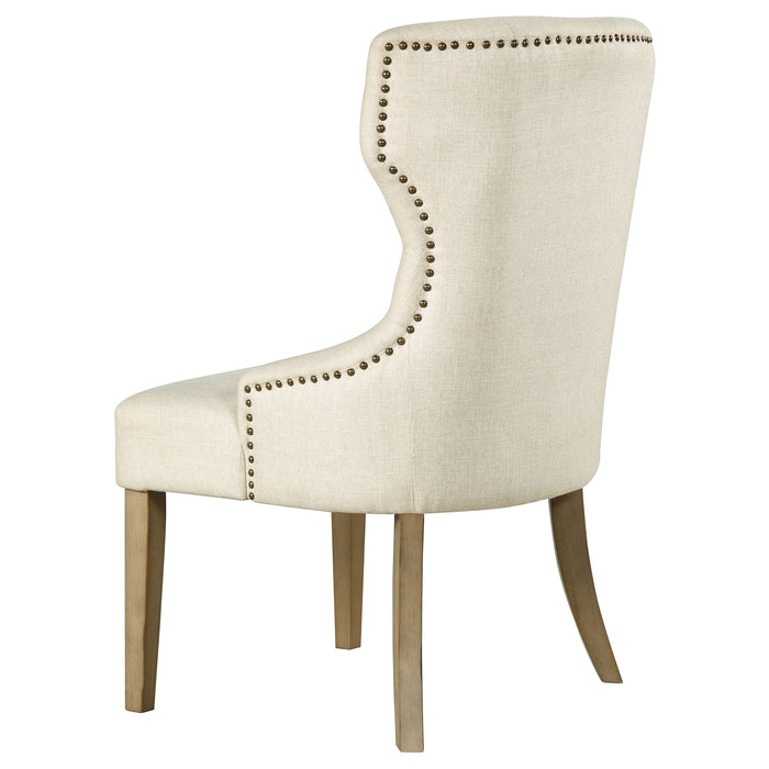 Baney Fabric Upholstered Dining Side Chair Beige and Rustic Grey