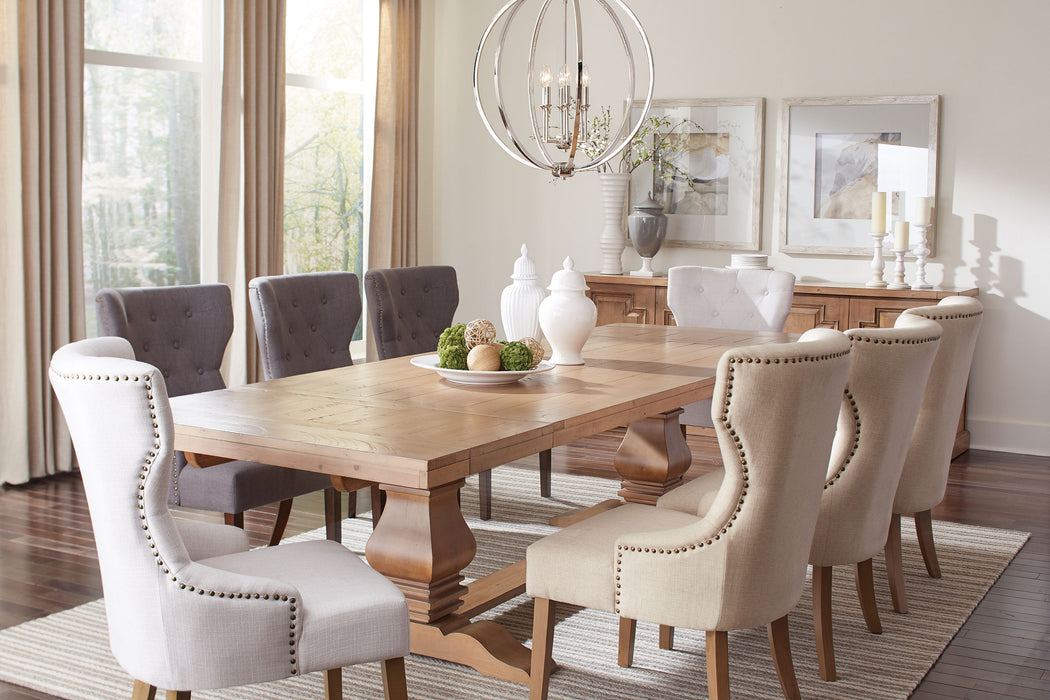 Baney Fabric Upholstered Dining Side Chair Beige and Rustic Grey