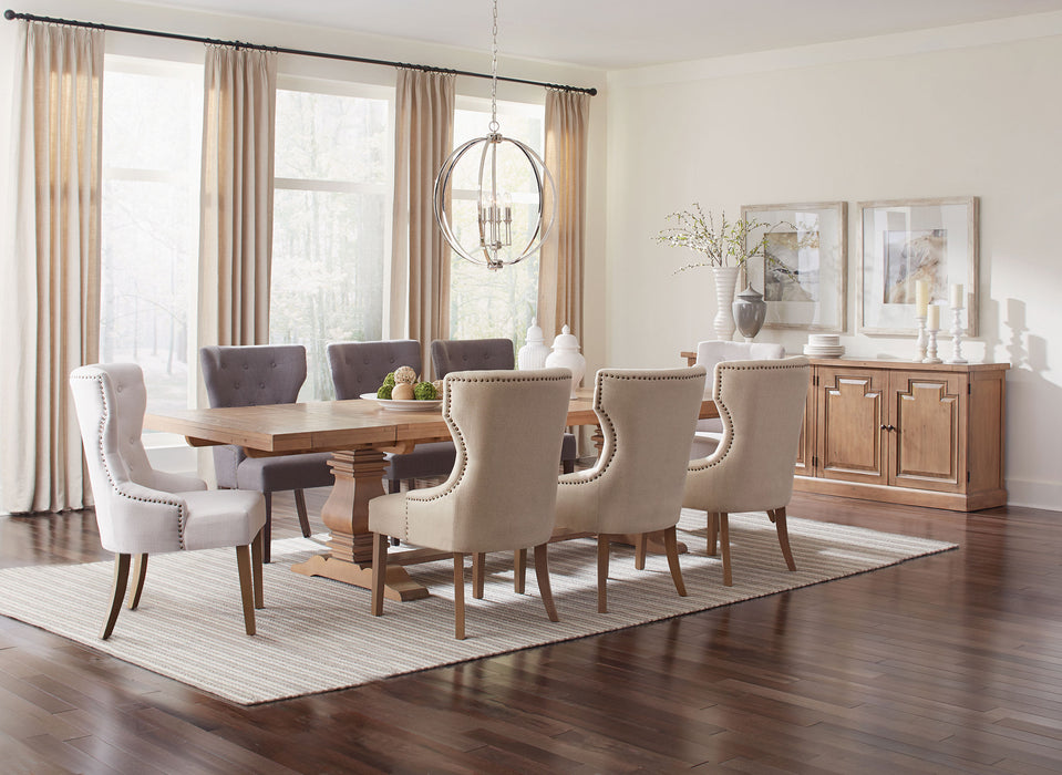 Baney Fabric Upholstered Dining Side Chair Beige and Rustic Grey