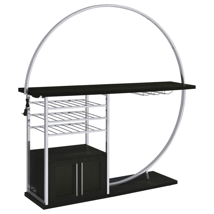 Risley 2-door Circular LED Wine Cabinet Dark Charcoal