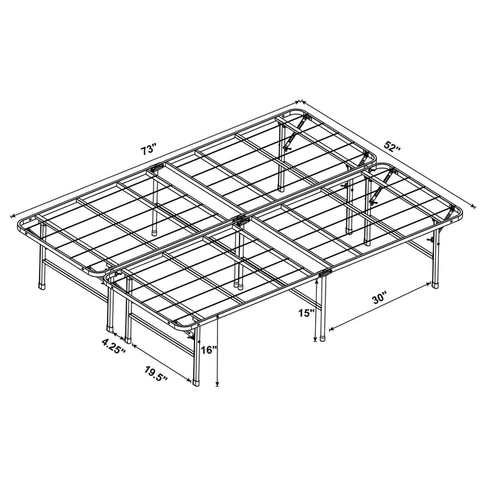 Mabel Metal Full Mattress Support Platform Bed Black