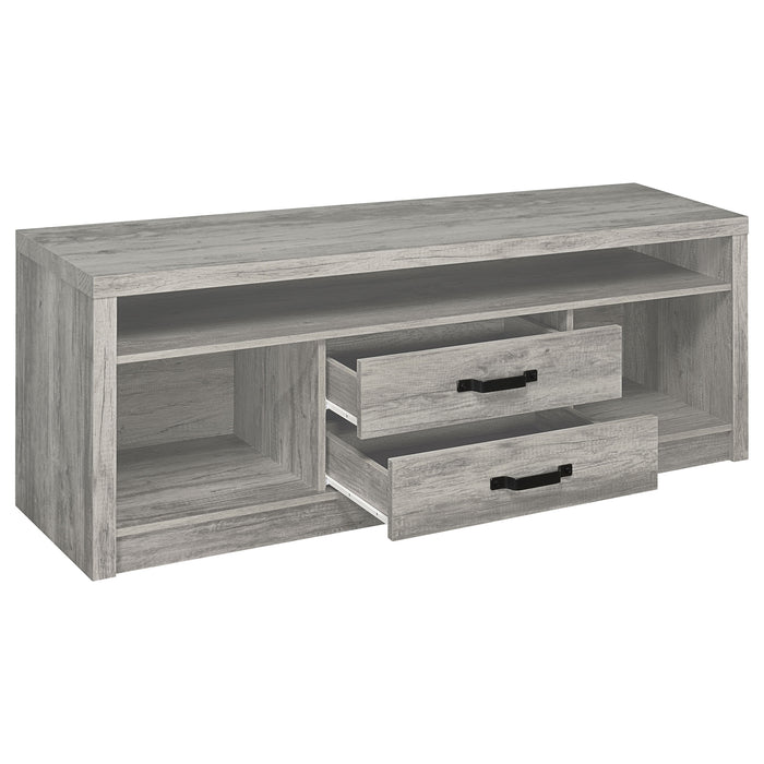 Burke 2-drawer Engineered Wood 59-inch TV Stand Grey Driftwood