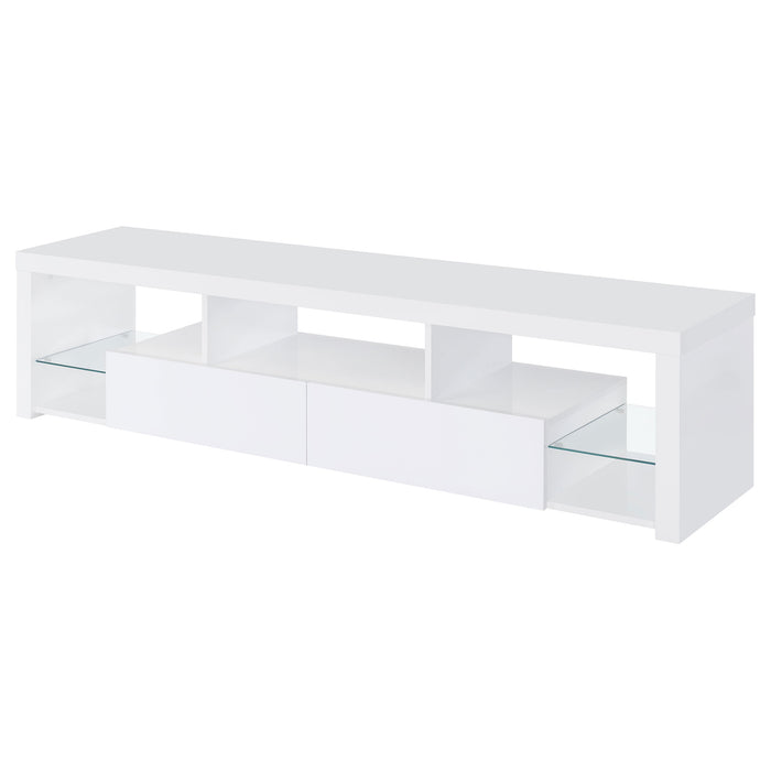 Jude 2-drawer Engineered Wood 71-inch TV Stand High Gloss White