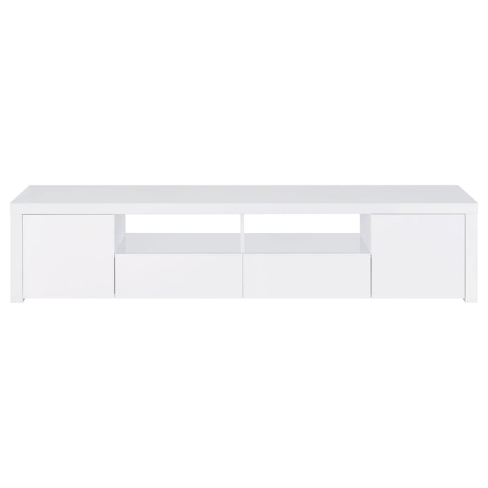 Jude 2-door Engineered Wood 79-inch TV Stand High Gloss White