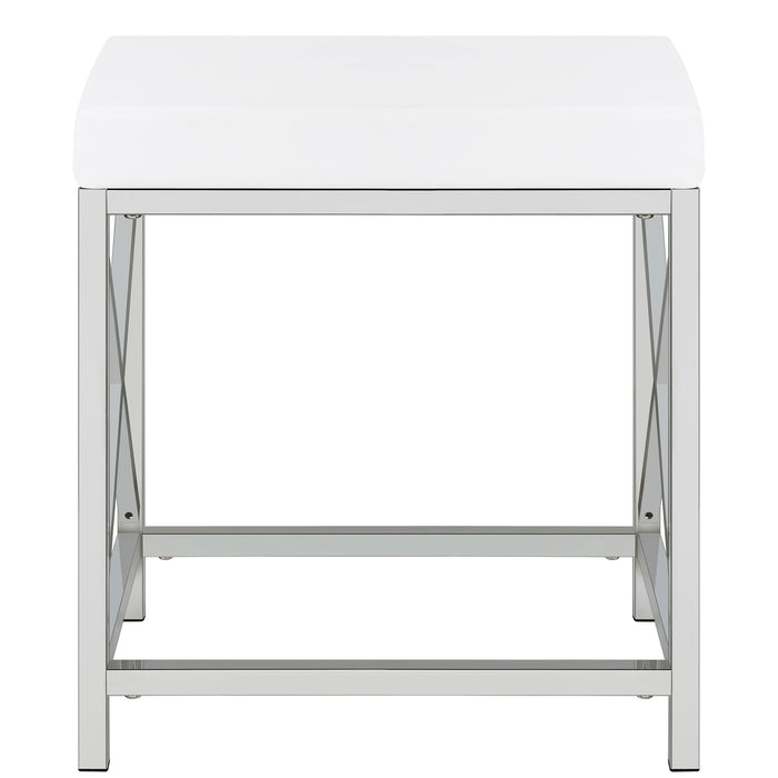 Eliza Vanity Set with Lighting & Stool White and Chrome