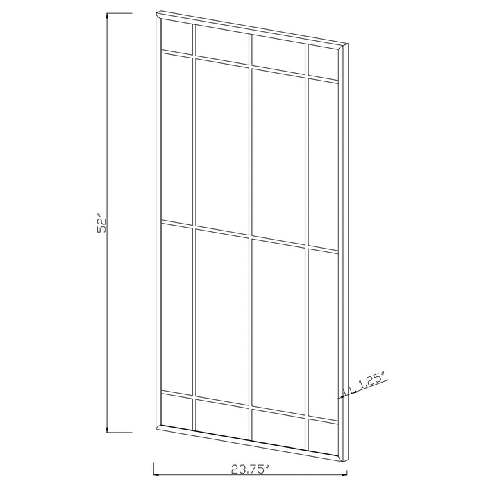 Annetta 24 x 52 Inch Window Pane Wall Mirror Black