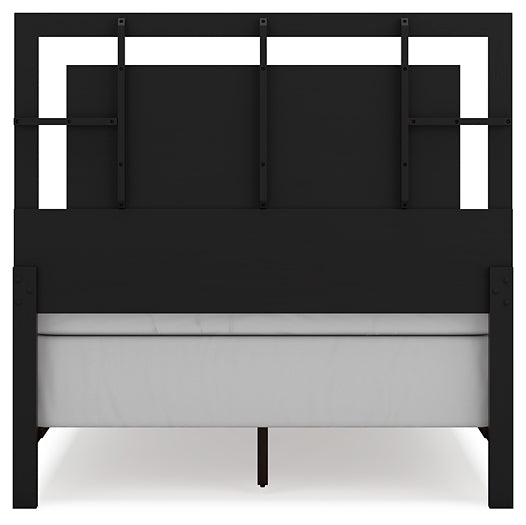 Covetown Full Panel Bed with Mirrored Dresser and Nightstand