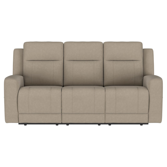 Brentwood Upholstered Motion Reclining Sofa Taupe