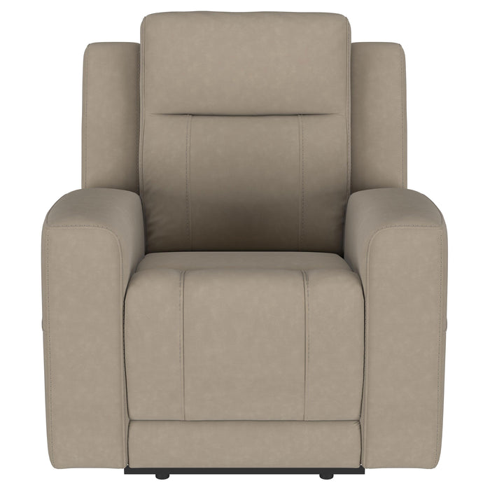 Brentwood 3-piece Upholstered Reclining Sofa Set Taupe