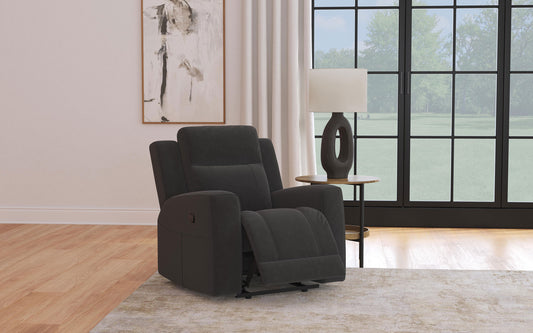 Brentwood Upholstered Recliner Chair Black