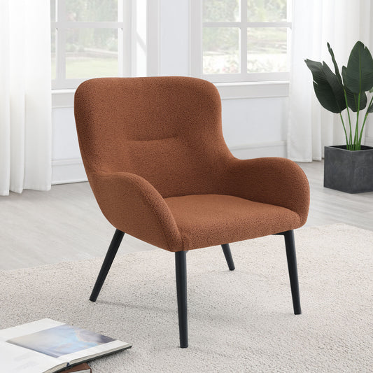 Calvin Upholstered Modern Arm Accent Chair Rust