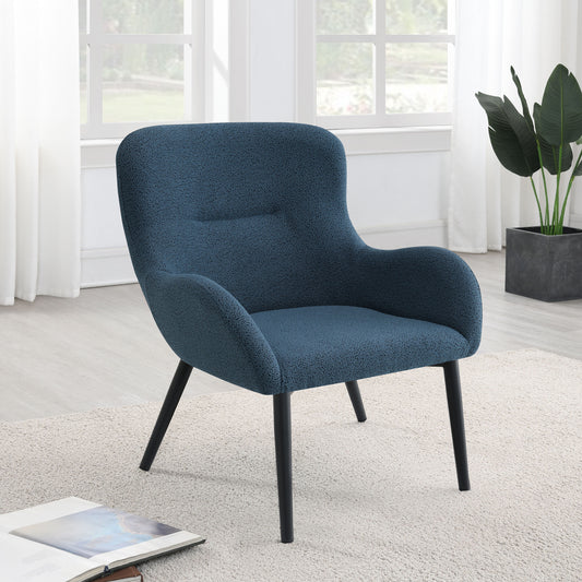 Calvin Upholstered Modern Arm Accent Chair Aegean Blue