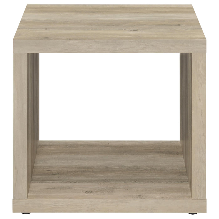 Frisco Square Engineered Wood Side End Table Distressed Pine