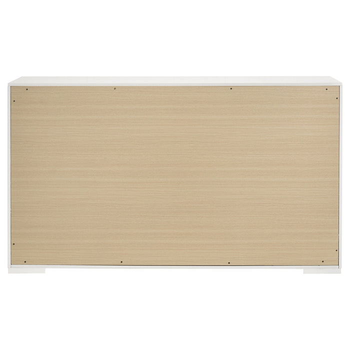 Ives 6-drawer Dresser Cabinet White High Gloss