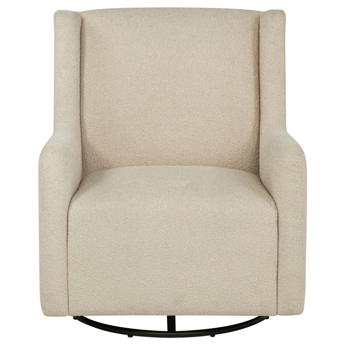 Serra Boucle Upholstered Swivel Glider Sandy Beige