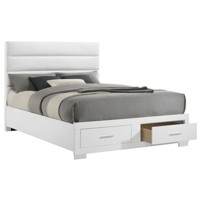 Felicity California King Storage Bed White High Gloss
