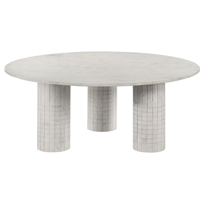 Astoria 2-piece Marble Coffee and End Table Set White