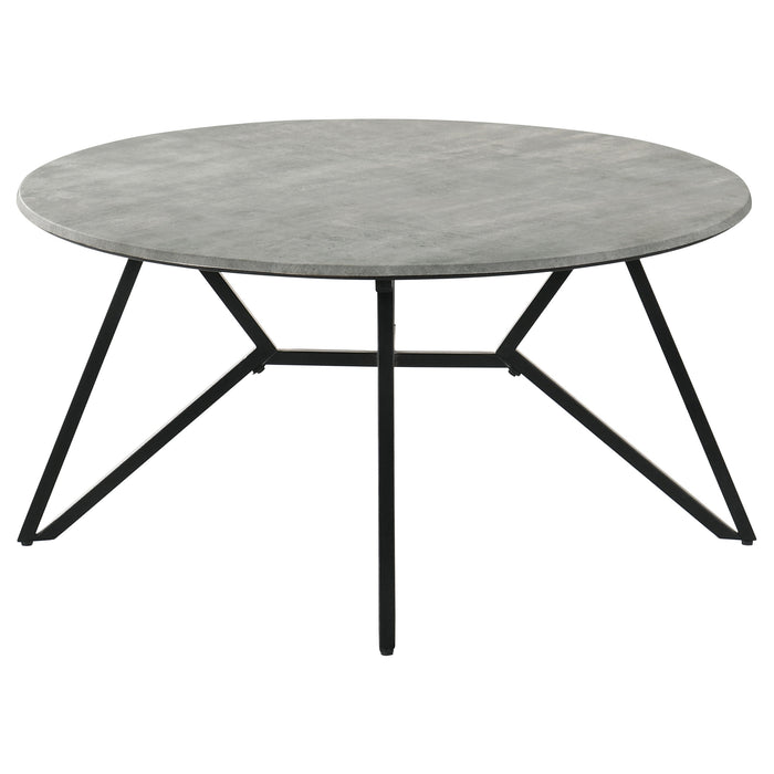 Hadi 3-piece Round SmartTop Coffee and End Table Set Cement