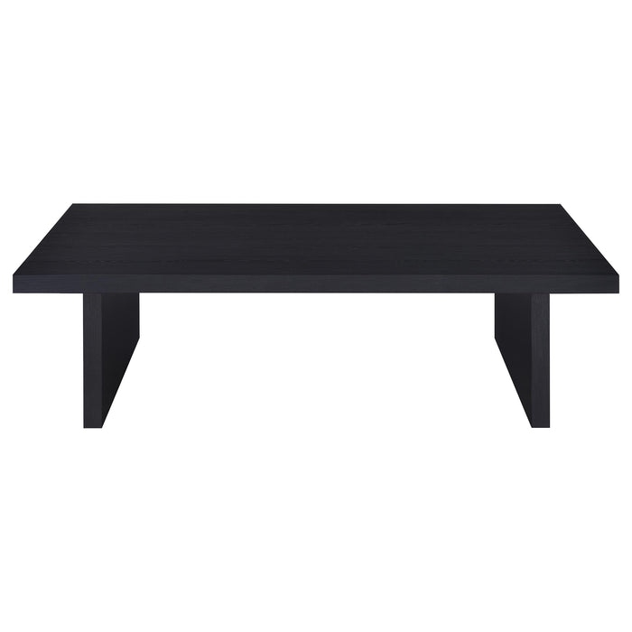 Max 2-piece Rectangular Coffee and End Table Set Black