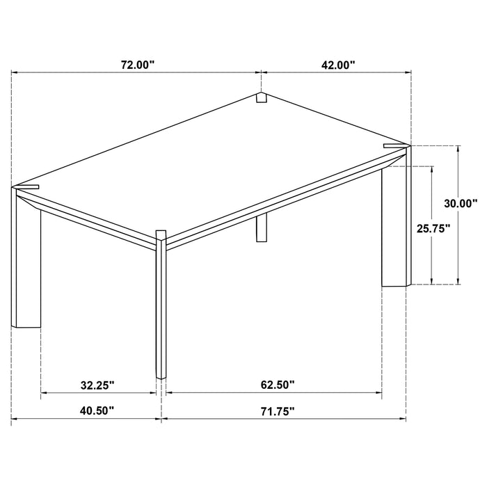 Bruner 5-piece 72-inch Rectangular Dining Set Natural Brown
