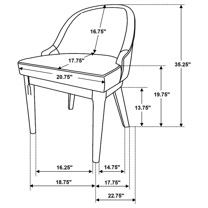 Reseda Upholstered Dining Side Chair Beige (Set of 2)