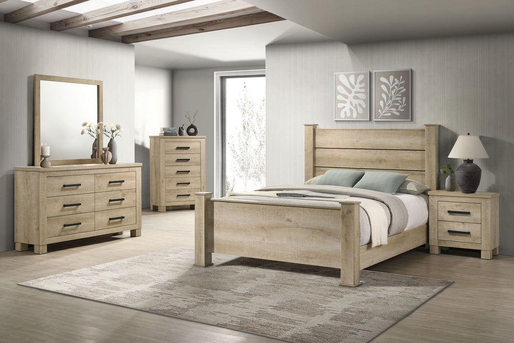 Oakglen 55-inch Eastern King Panel Bed Weathered Oak