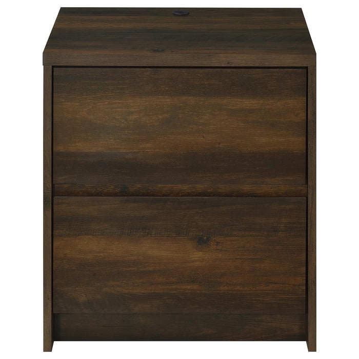 Westpark 2-drawer Nightstand LED Lights and USB Dark Pine