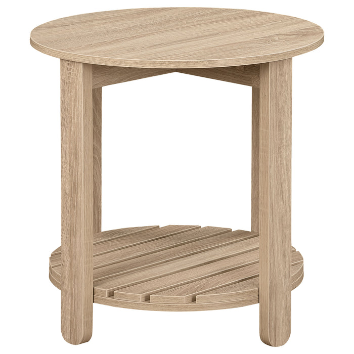 Fowler 3-piece Round Coffee and End Table Set Natural