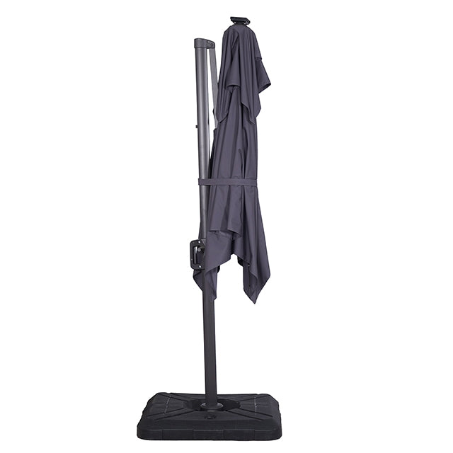 Xico - 8 Ft Square Umbrella w/ Double Top w/ LED Light + 37" Large Base