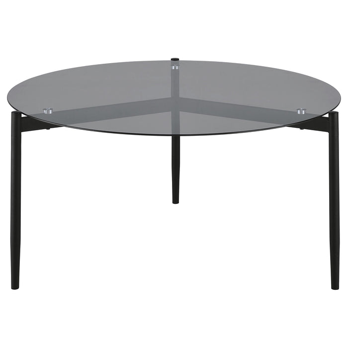 Rosalie 2-piece Round Coffee and End Table Set Grey