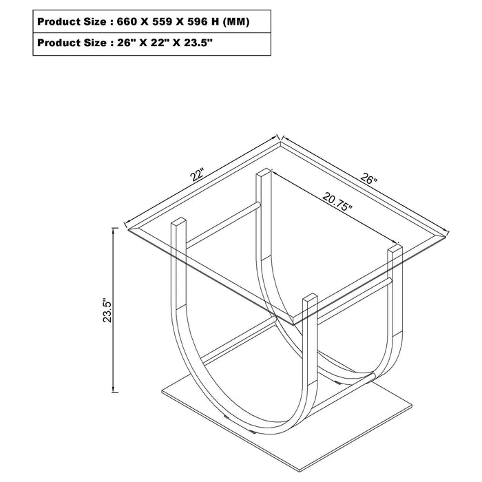 Danville 3-piece Glass Top Coffee and End Table Set Chrome