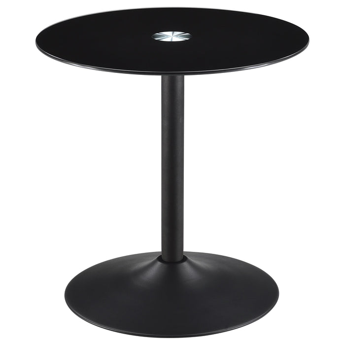 Ganso 3-piece Round Glass Top Coffee and End Table Set Black