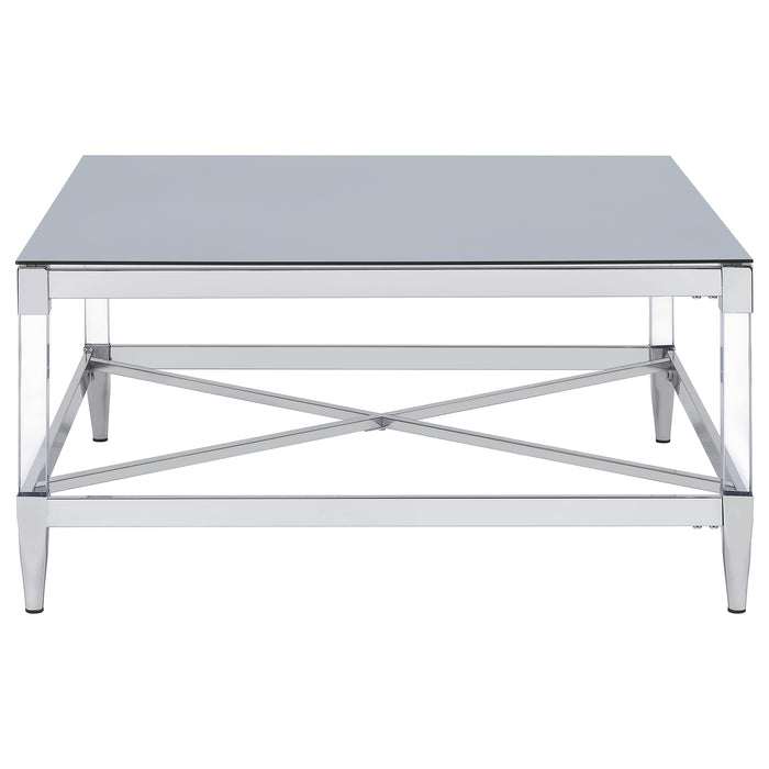 Lindley 2-piece Square Coffee and End Table Set Chrome