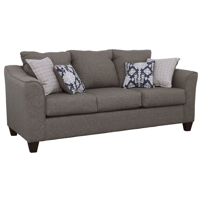 Salizar 2-piece Upholstered Flared Arm Sofa Set Grey