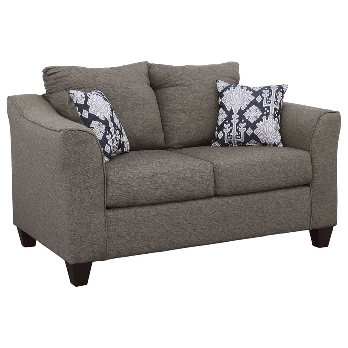 Salizar 2-piece Upholstered Flared Arm Sofa Set Grey