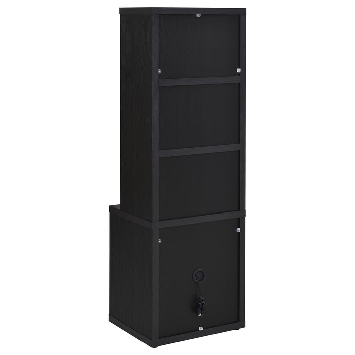 Westpark 3-piece Wall Unit Bookcase Set with USB Black