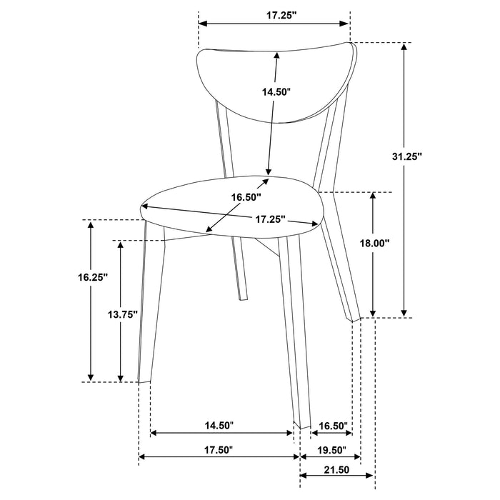 Jedda 5-piece Oval Dining Table Set Dark Walnut