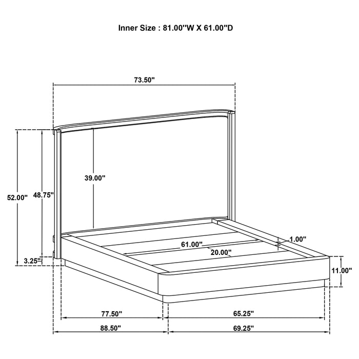 Kailani 4-piece Queen Bedroom Set Beige Oak