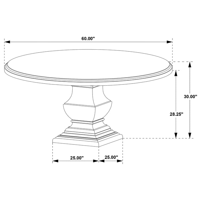 Twyla 7-piece Round Wood Dining Room Table Set Dark Cocoa