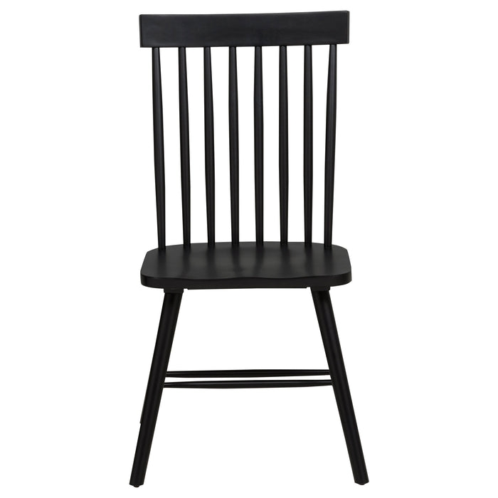 Andrews Windsor Spindle Back Dining Side Chair Black (Set of 2)
