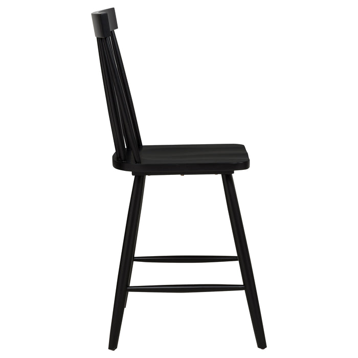 Andrews Windsor Counter Height Dining Side Chair Black (Set of 2)