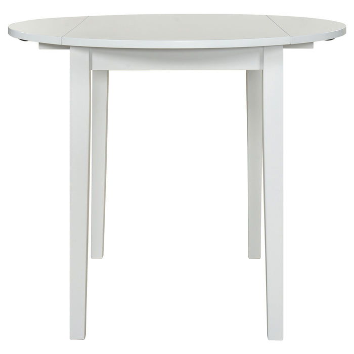 Bucknell 3-piece Round Drop Leaf Dining Table Set White