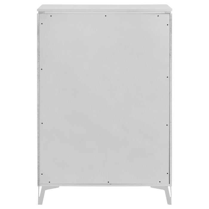 Cassia 5-drawer Bedroom Chest of Drawers White High Gloss