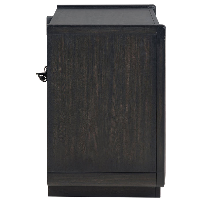 Leandro 2-drawer LED Nightstand with USB Burnished Black