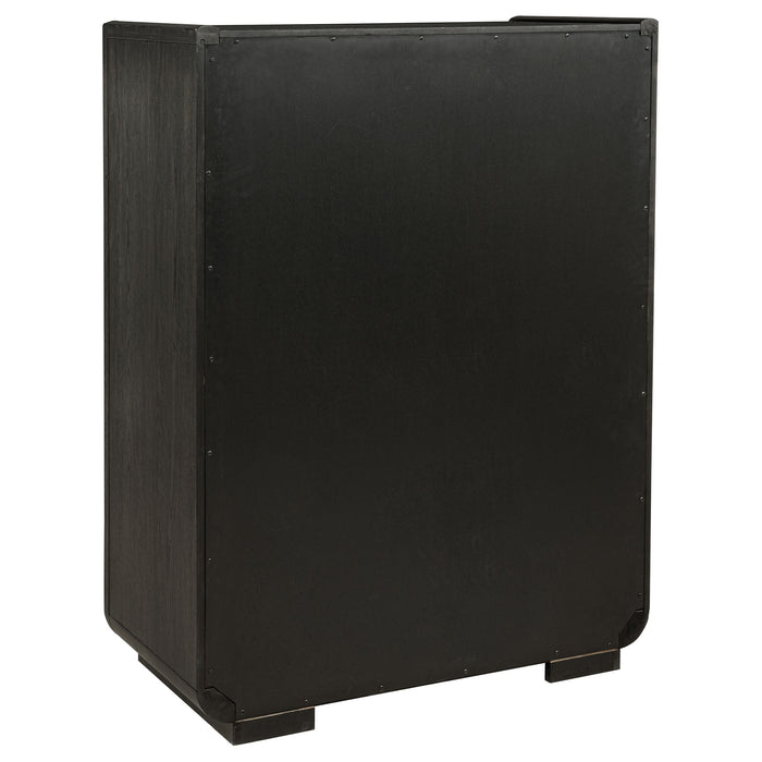 Leandro 5-drawer Bedroom Chest of Drawers Burnished Black