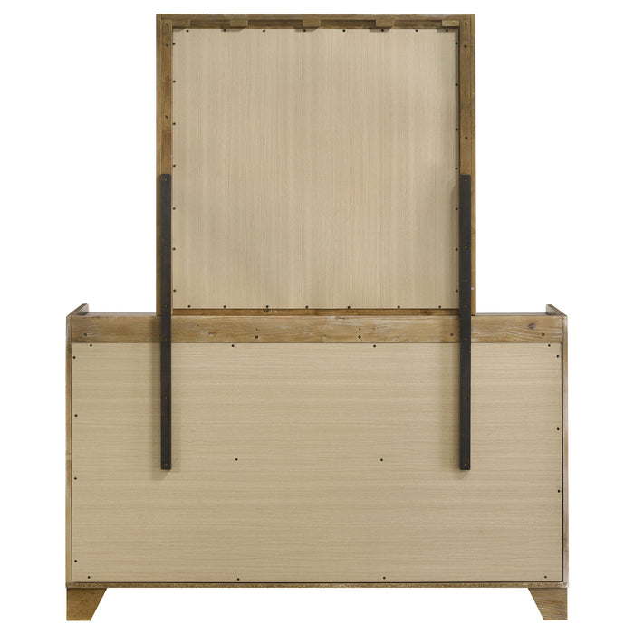 Henderson 6-drawer Bedroom Dresser with Mirror Medium Oak