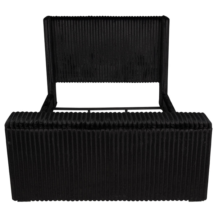 Centergrove Upholstered California King Wingback TV Bed Black