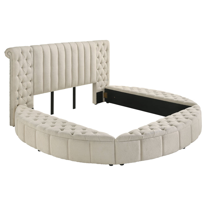 Sonya 5-piece Upholstered Queen Bedroom Set Ivory
